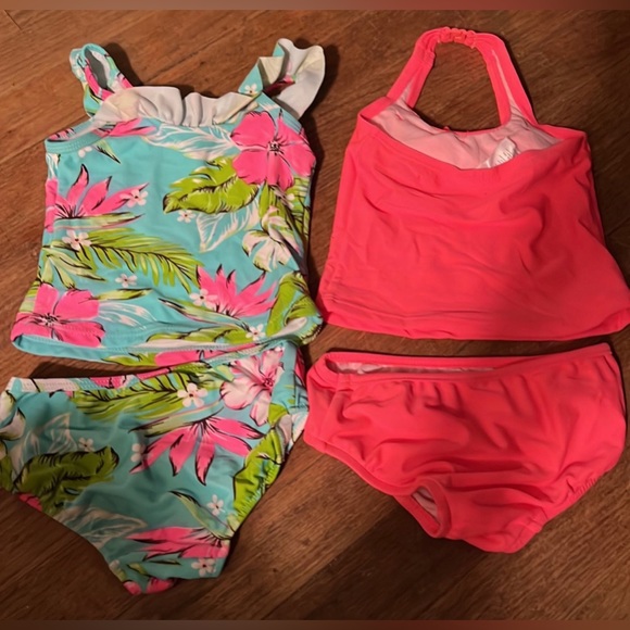 Bundle of 2 Carter’s, 2 piece Swimsuits, size 18 months  
Pink, blue - Picture 2 of 6